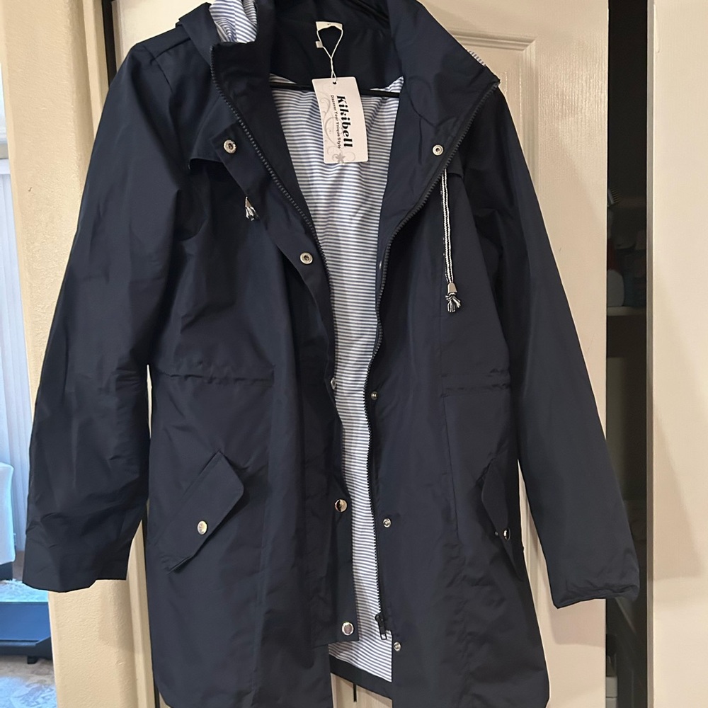 Kiki Bell Navy Blue Hooded Raincoat
